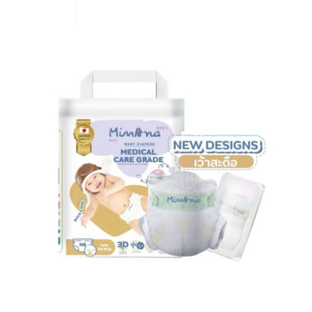 ผ้าอ้อมสำเร็จรูป MINANA ไซส์ NB 74 ชิ้น_0